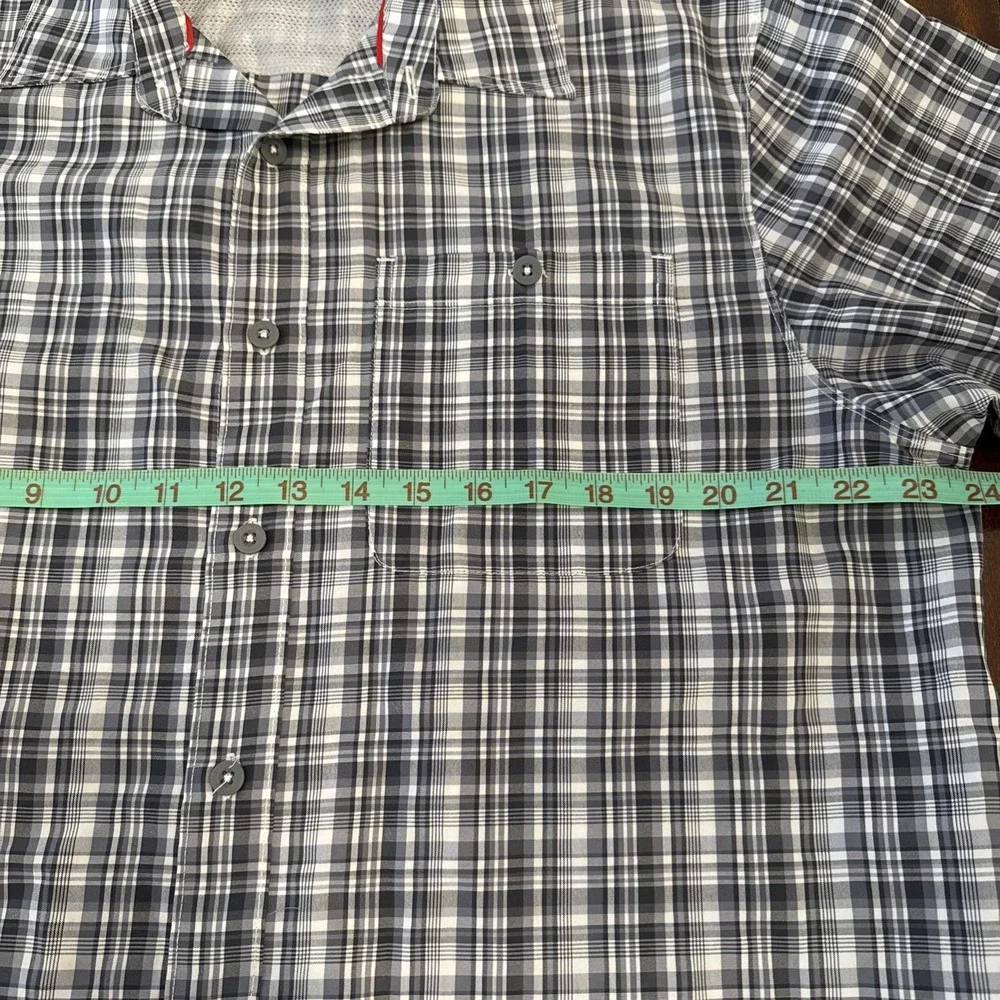 The North Face Shirt Mens Large Gray Plaid Lightweight Mesh Button Front Casual
